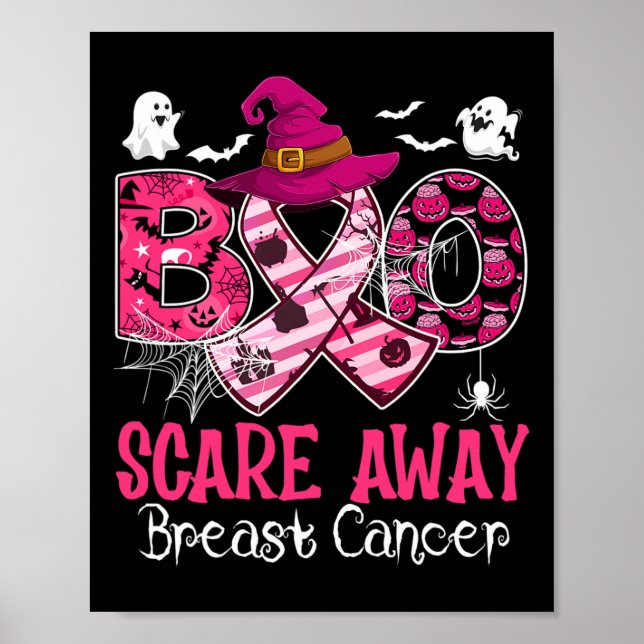 Poster Costume Halloween Boo Peur Le Cancer Du Sein (Devant)