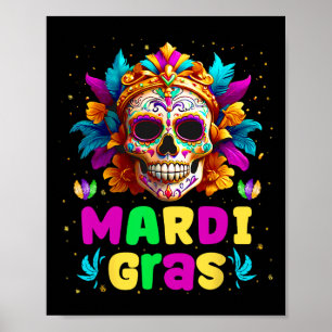 Poster Costume Jester Crâne super Mardi Gras Men W