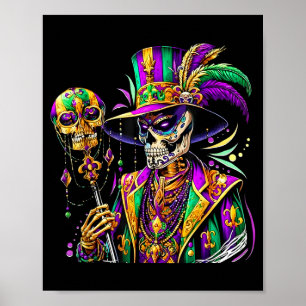 Poster Costume mardi gras crâne de sucre carnaval La Nouv