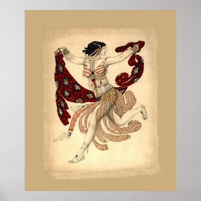 Poster Costume pour Cleopatra Ballet ~ 1909 par Leon Baks (Devant)