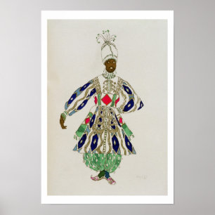 Poster Costume pour un "nègre", de Aladdin, 1916 (couleur