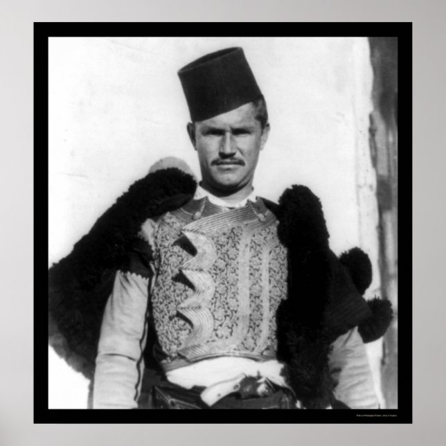 Poster Costume Shkypetars Albanie 1923 (Devant)