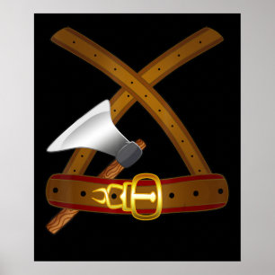 Poster Costume Viking Halloween Belt Ax Easy Cosplay Out
