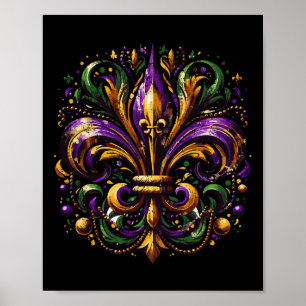 Poster Costume vintage Fleur De Lis Nouvelle-Orléans Ma