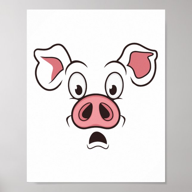 Poster Costume visage de porc (Devant)