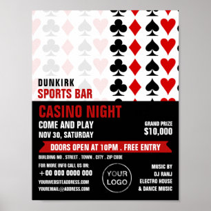 Poster Costumes de carte, Nuit Casino, Industrie du jeu
