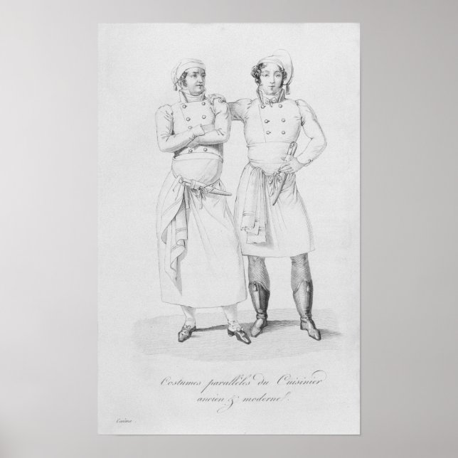 Poster Costumes de cuisiniers de différentes époques (Devant)