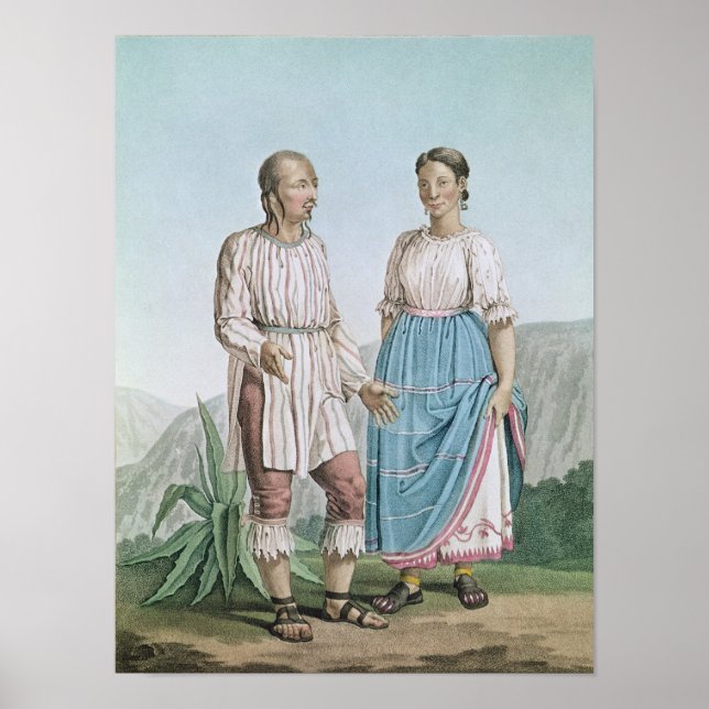 Poster Costumes des Indiens de Michouacan (Devant)