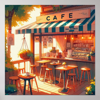 Poster Cosy Anime Cafe Art