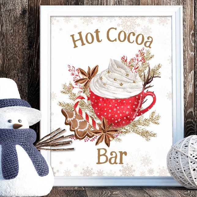 Poster Cosy Winter Hot Cocoa Bar Cookies Noël (Créateur téléchargé)