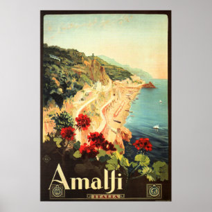 Poster CÔTE AMALFI SALERNO ITALIE Vintage Italie Voyage