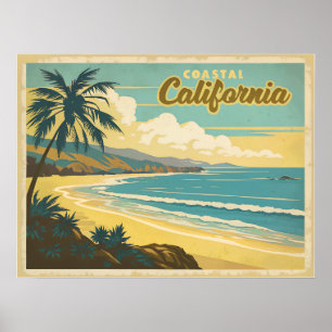 Poster Côte Californie Vintage
