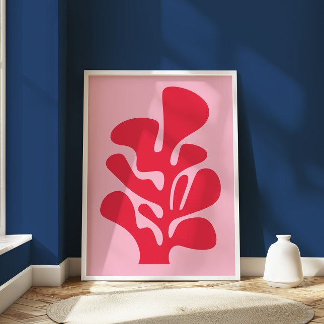 Poster Côte corallienne rose et rouge Abstraite de Matiss (Créateur téléchargé)