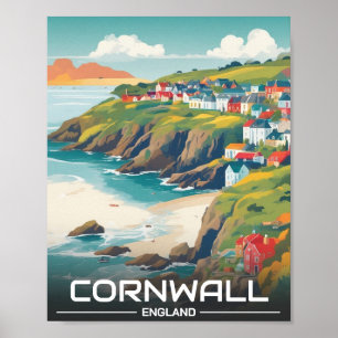 Poster Côte cornwall du comté de Cornwall Angleterre