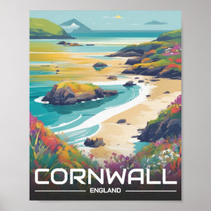 Poster Côte cornwall du comté de Cornwall Angleterre