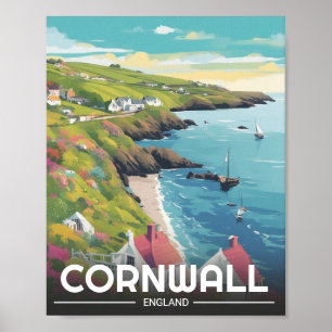Poster Côte cornwall du comté de Cornwall Angleterre