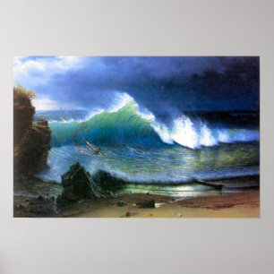 Poster Côte d'Albert Bierstadt-The de la mer de turquoise