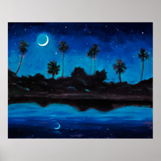 Poster Côte de la Jungle Nocturne