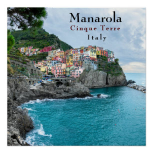 Poster Côte de la mer Cinque Terre Manarola Italie