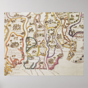 Poster Côte de l'Afrique et de la rivière Gambie 1622