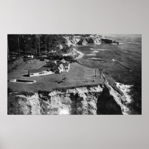 Poster Côte de l'Oregon Ouest Shore Manor Otter Rock