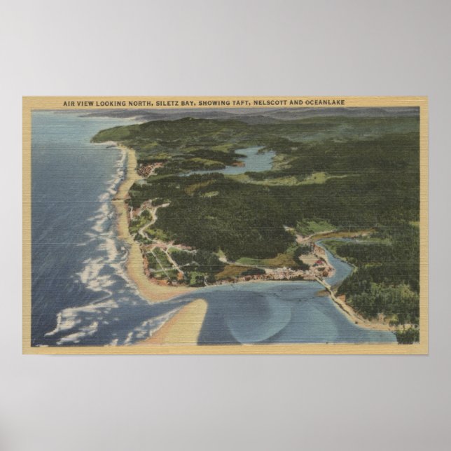 Poster Côte de l'Oregon - Siletz Bay, Taft, Nelscott (Devant)