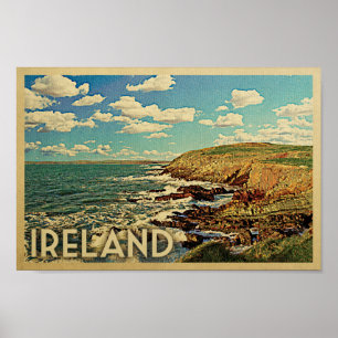 Poster Côte d'Irlandais d'impression de Vintage voyage