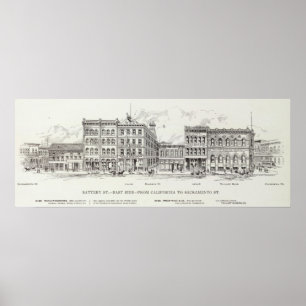 Poster Côté est la Californie et Sacramento de batterie