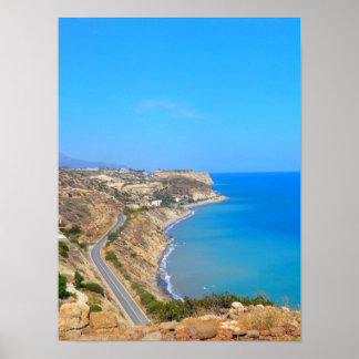 Poster Côte Méditerranée bleue