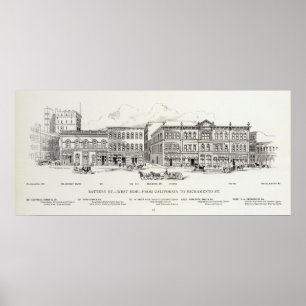 Poster Côté Ouest la Californie et Sacramento de batterie