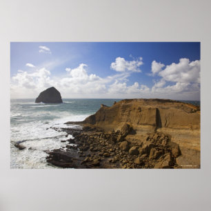 Poster Côte rocheuse de l'Oregon Pacifique dans la ville 