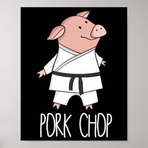 Poster Côtelette de porc - Punir drôle de cochon d'animal