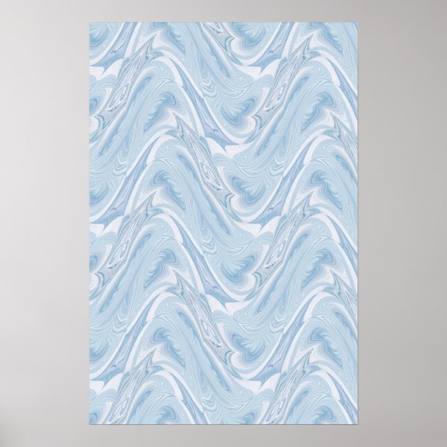Poster Coton Bonbons Bleu Abstrait (Devant)