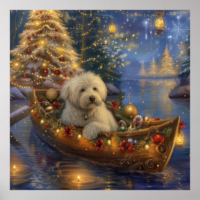 Poster Coton De Tulear Noël Festive Voyage (Devant)
