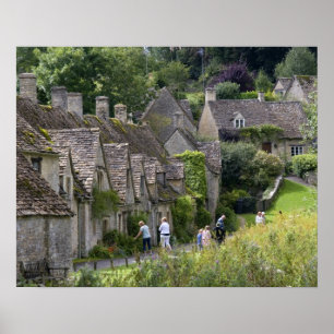 Poster Cotswold maisons en pierre dans le village de