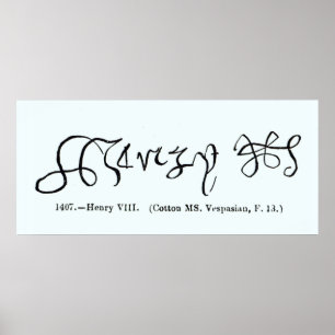 Poster Cott Vesp F f.13 Signature de Henri VIII