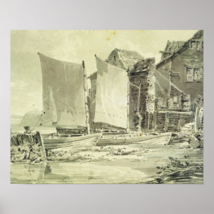 Poster Cottag du pêcheur de Joseph Mallord William Turner