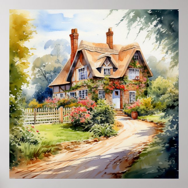 Poster Cottage anglais (Devant)