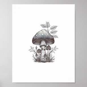 Poster Cottagecore Champignon Goblincore Esthétique Cham