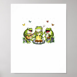 Poster Cottagecore esthétique grenouilles camping forêt G