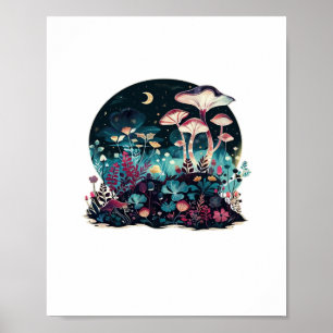 Poster Cottagecore et Salon de Champignons Goblincore Est