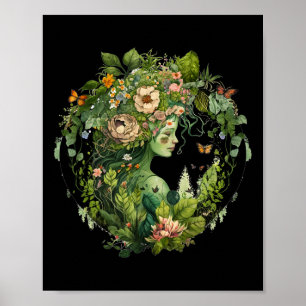 Poster Cottagecore Floral Mère Terre Hippie Nature Pâte