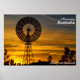 Poster couché de soleil du moulin de Julia Creek
