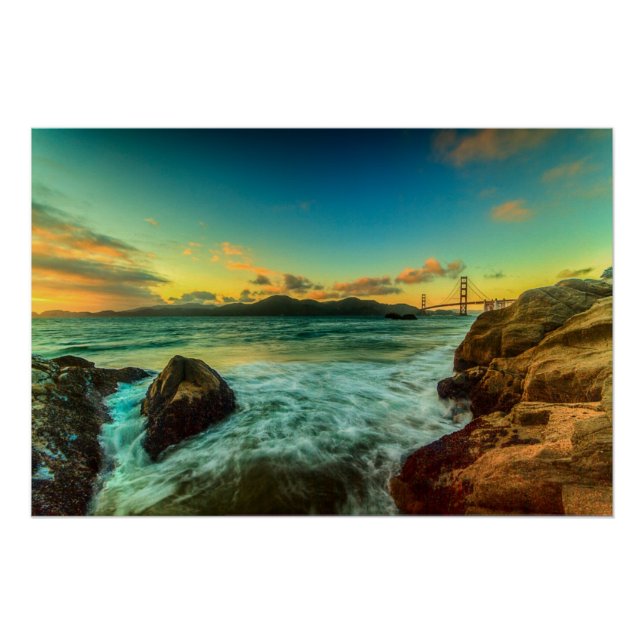 Poster Coucher de soleil à Baker Beach (Devant)