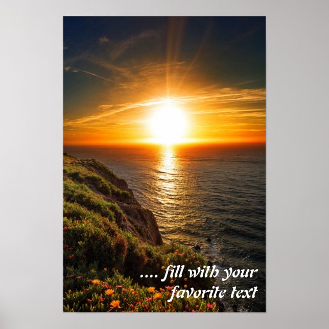 Poster Coucher de soleil à Cabo de Roca (Devant)
