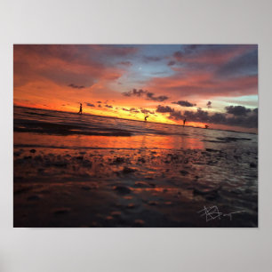 Poster Coucher de soleil à la plage