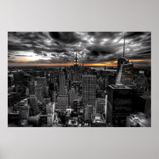Poster coucher de soleil à New York