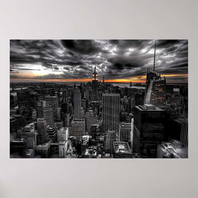 Poster coucher de soleil à New York (Devant)