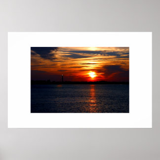 Poster Coucher de soleil à Oak Island