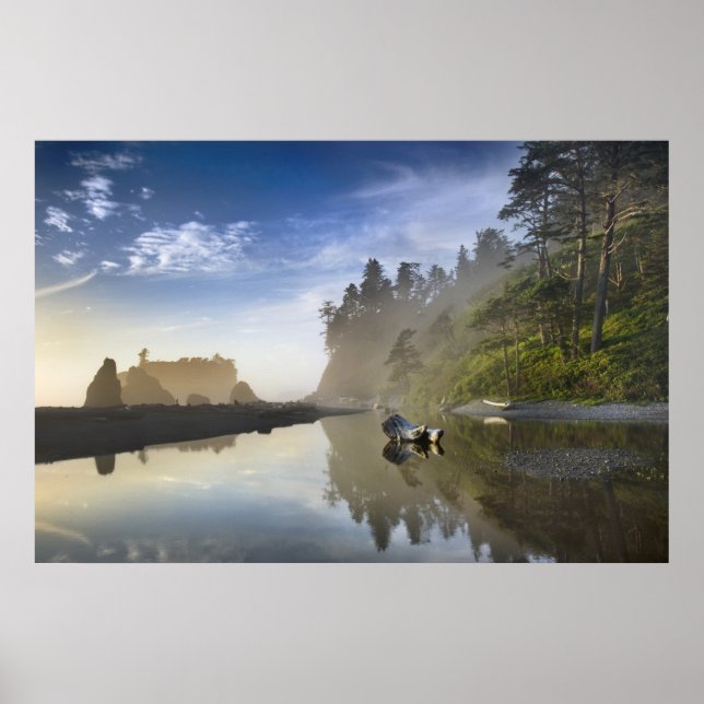 Poster Coucher de soleil à Ruby Beach, Parc National Olym (Devant)